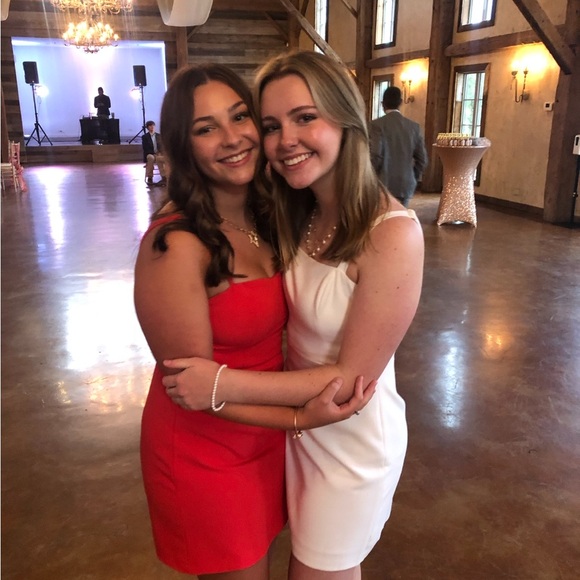 French Connection Orange Strapless Sheath Mini Dress - Picture 3 of 3